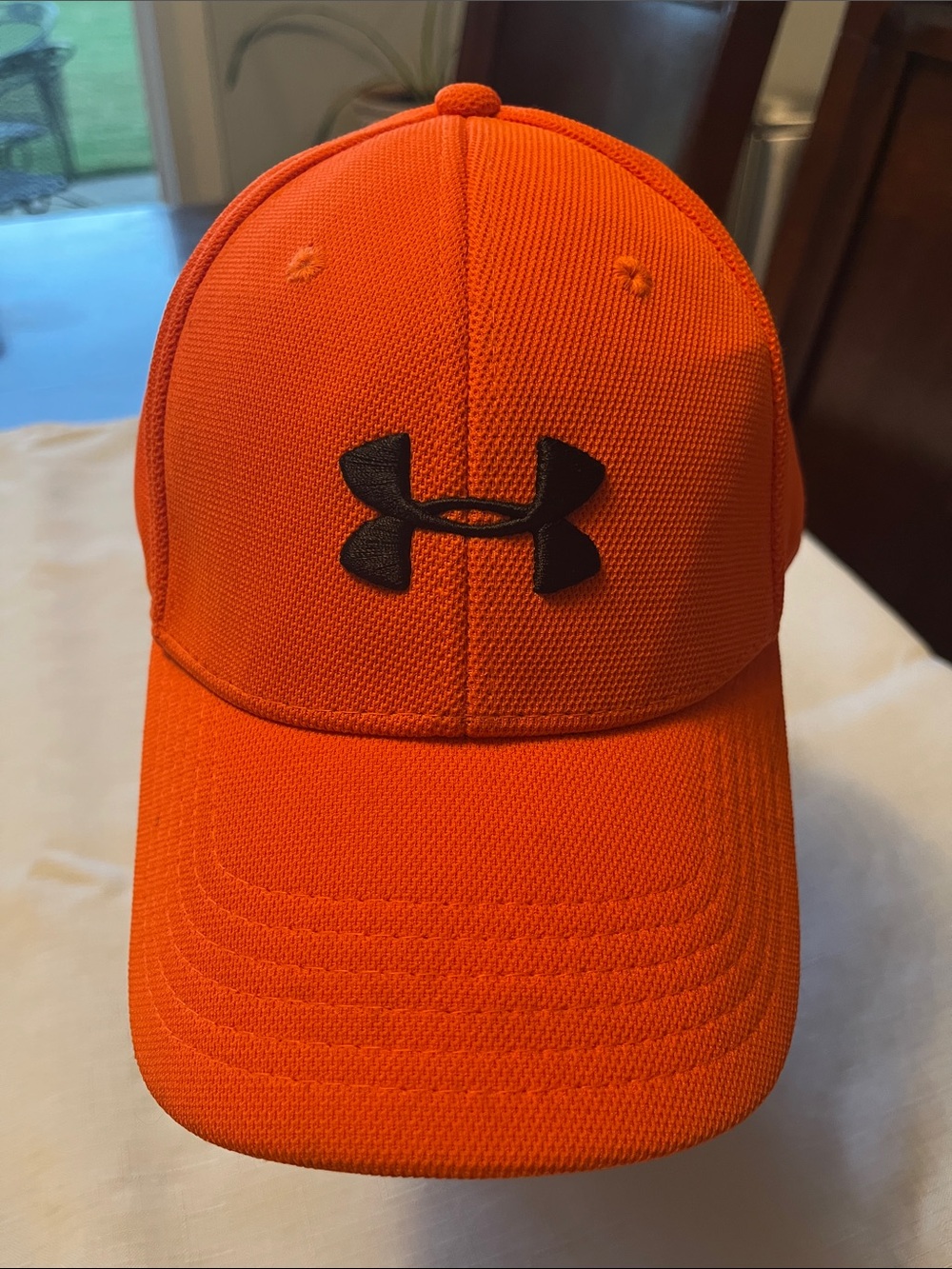 Under Armour Hat-Cap Orange With Black Embroidered Logo At Front